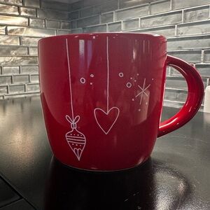 Starbucks Heart Ornaments and Snowflakes Mug